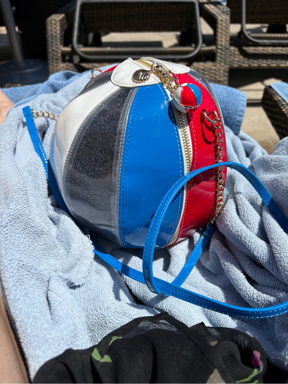Betsey Johnson Havin A Ball Beach Ball Crossbody Purse NWT Summer 🏖️🇺🇸 - Picture 9 of 11